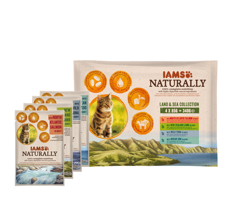 Iams Naturally Adult Land and Sea Collection Cat Food - 12x