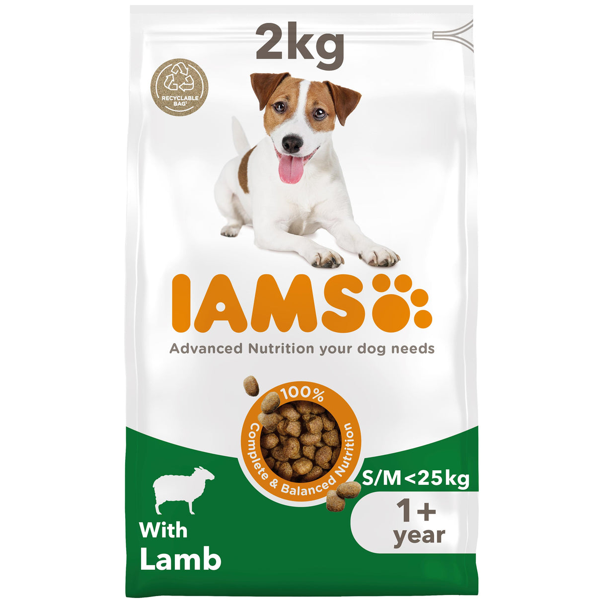 Iams for Vitality Small/Medium Breed Adult Lamb Dry Dog Food - 2kg
