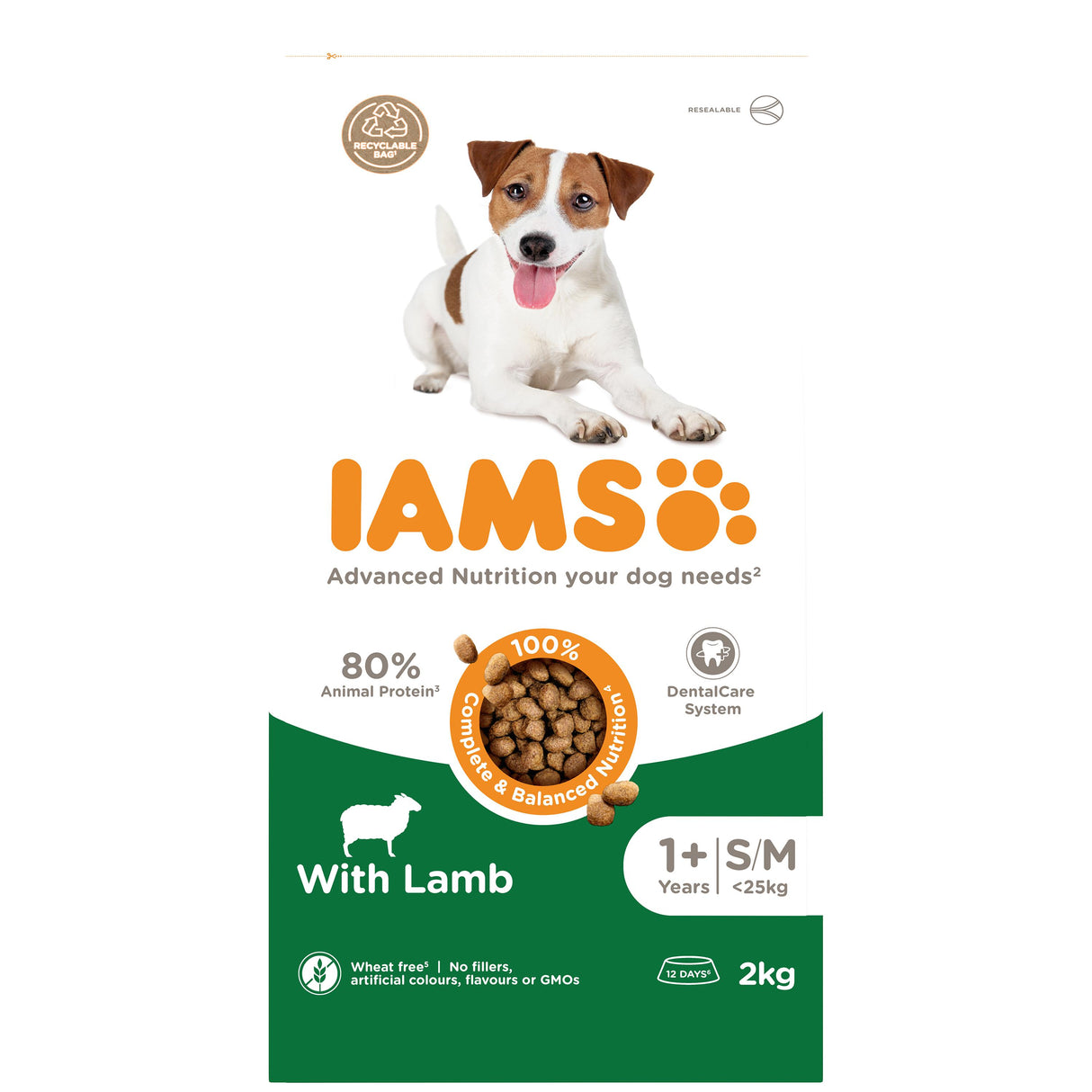 Iams for Vitality Small/Medium Breed Adult Lamb Dry Dog Food - 2kg