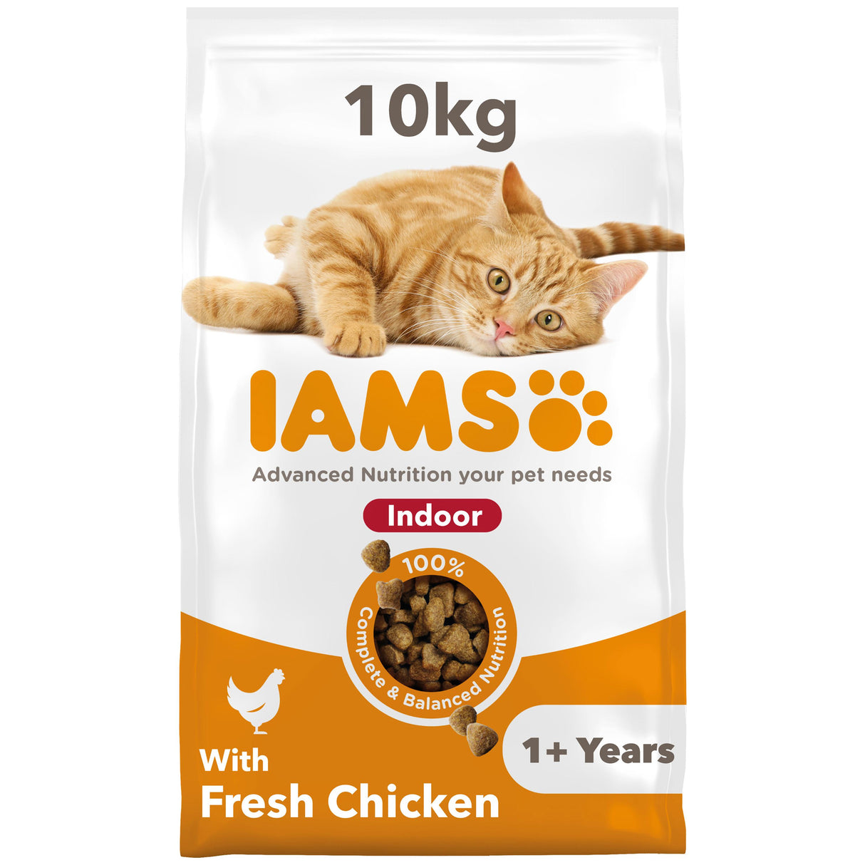 Iams for Vitality Indoor Chicken Cat Food - 10kg