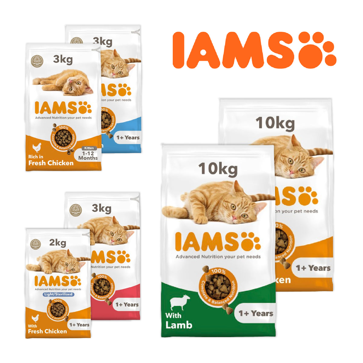 Iams Dry Cat Food – Vitality, Kitten, Adult & Senior Range