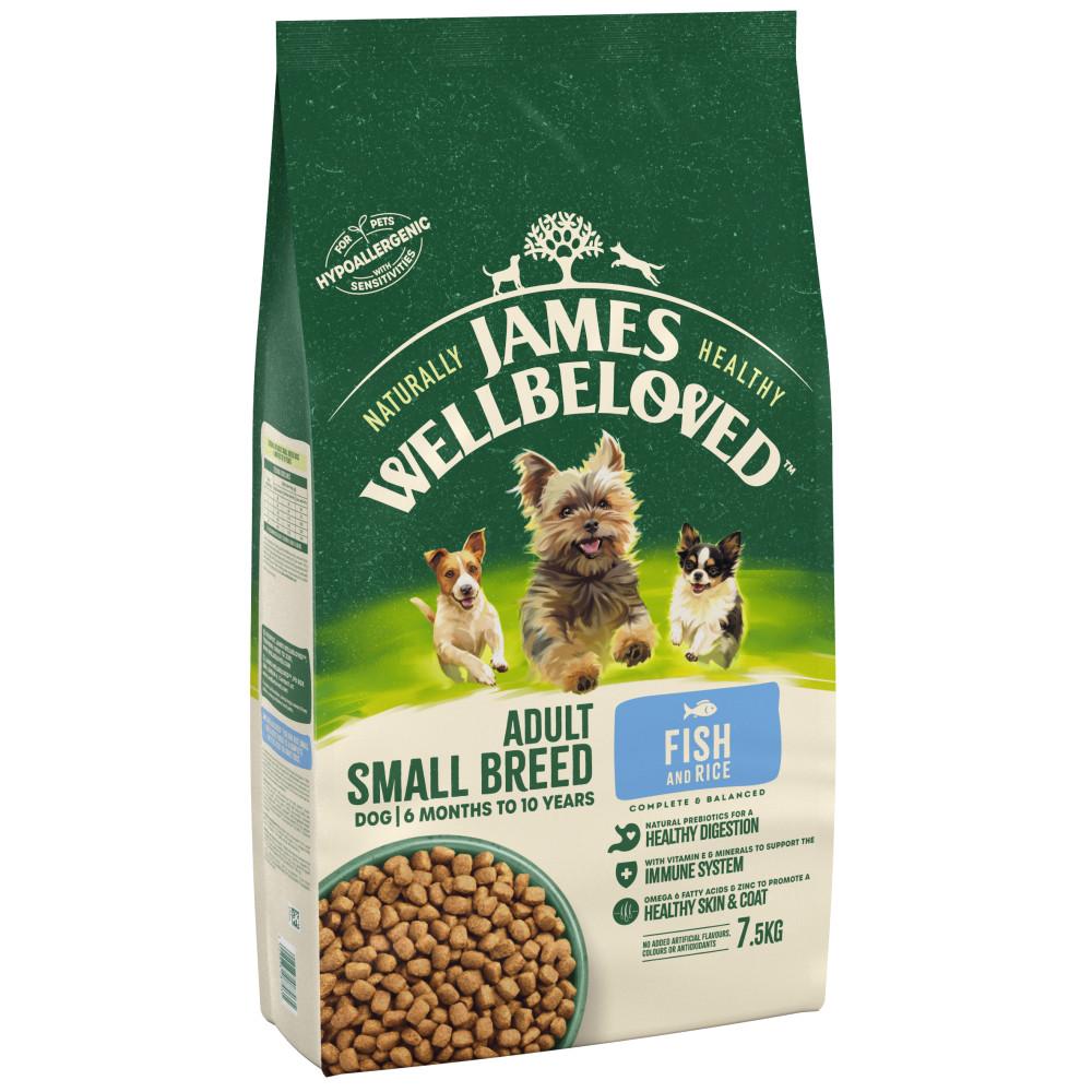 James Wellbeloved Fish & Rice Adult Small Breed Dry Dog Food 7.5kg