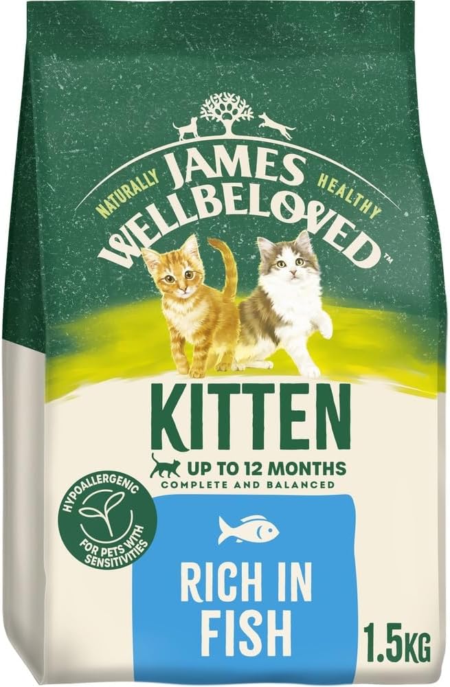 James Wellbeloved Kitten Complete Dry Cat Food Biscuits Fish - 1.5kg