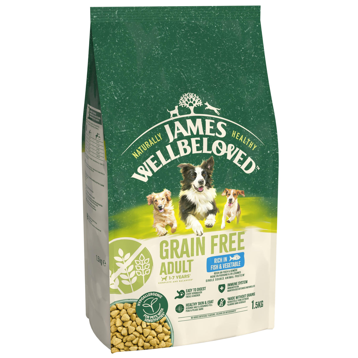 James Wellbeloved Fish & Veg Adult Dry Dog Food - 1.5kg