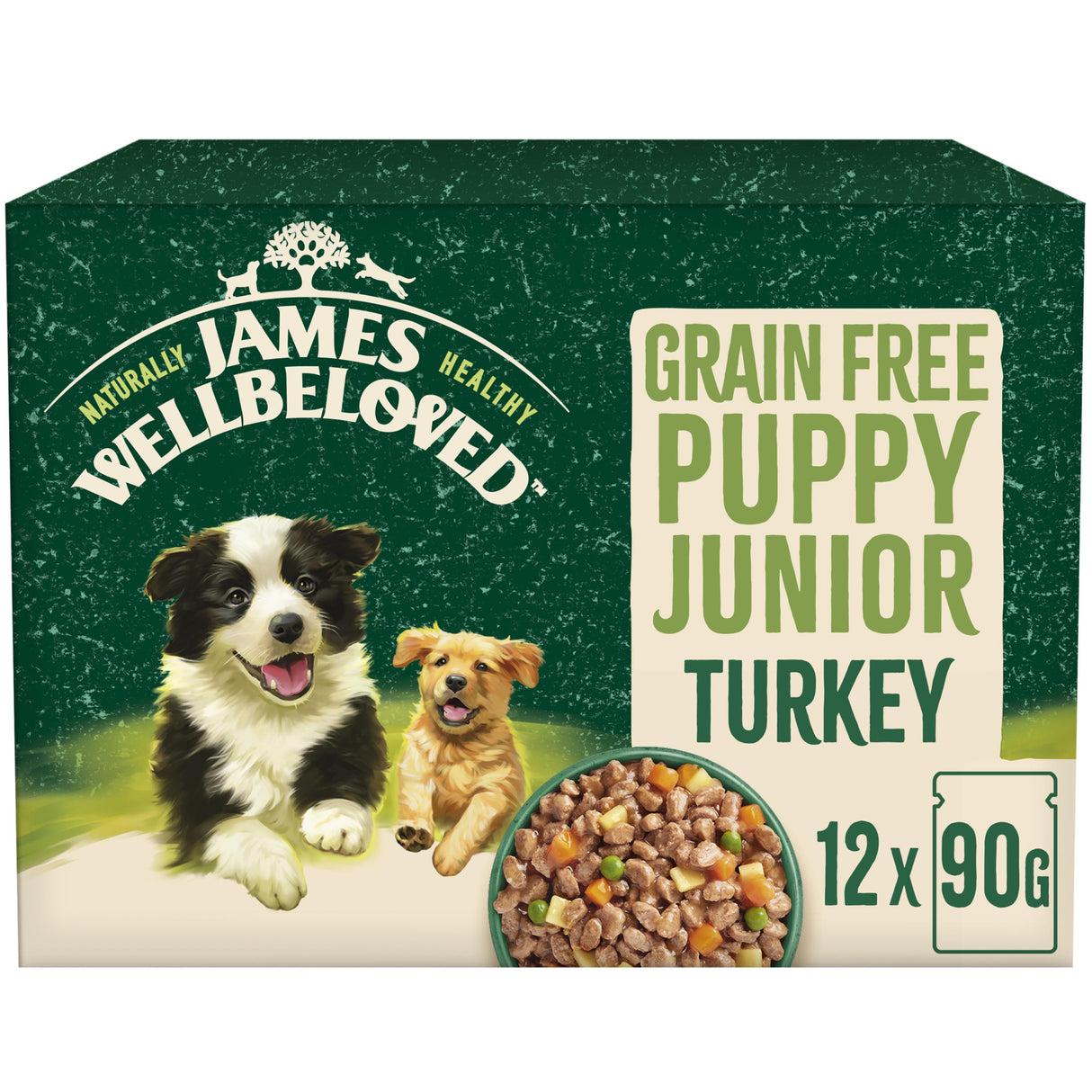 James Wellbeloved Grain Free Puppy Dog Food Pouches Turkey in Gravy - 12 x 90g