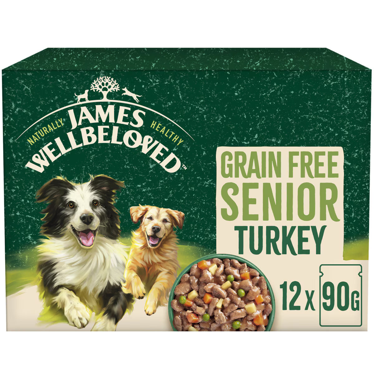 James Wellbeloved Grain Free Senior Dog Food Pouches Turkey in Gravy - 12x90g