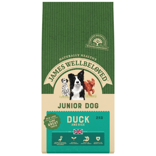 James Wellbeloved Duck & Rice Junior Dry Dog Food - 2kg