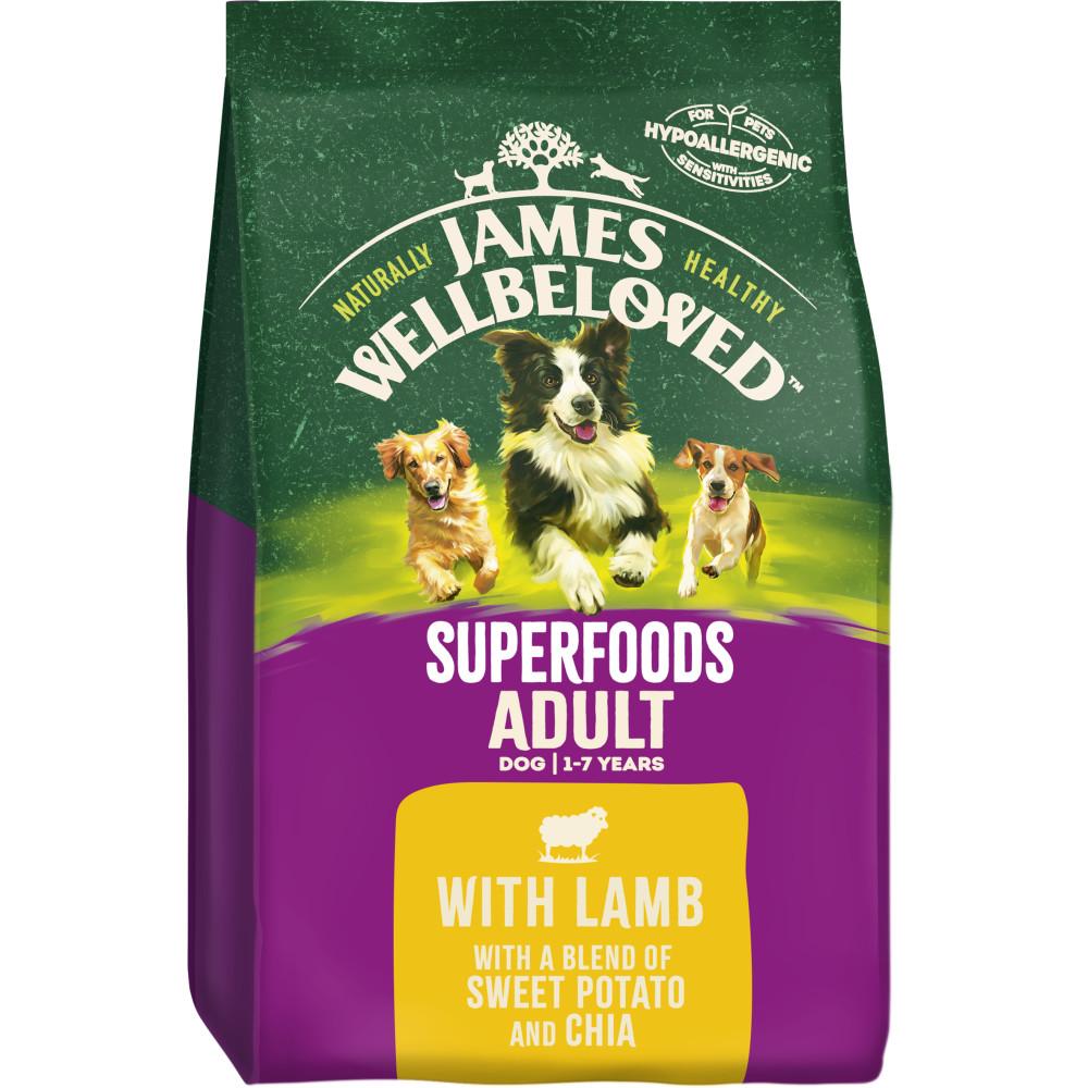 James Wellbeloved Adult Superfoods Lamb with Sweet Potato and Chia Dry Dog Food - 10kg