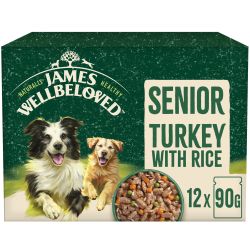 James Wellbeloved Senior Turkey & Rice in Gravy Wet Dog Food Pouches - 12 x 90g