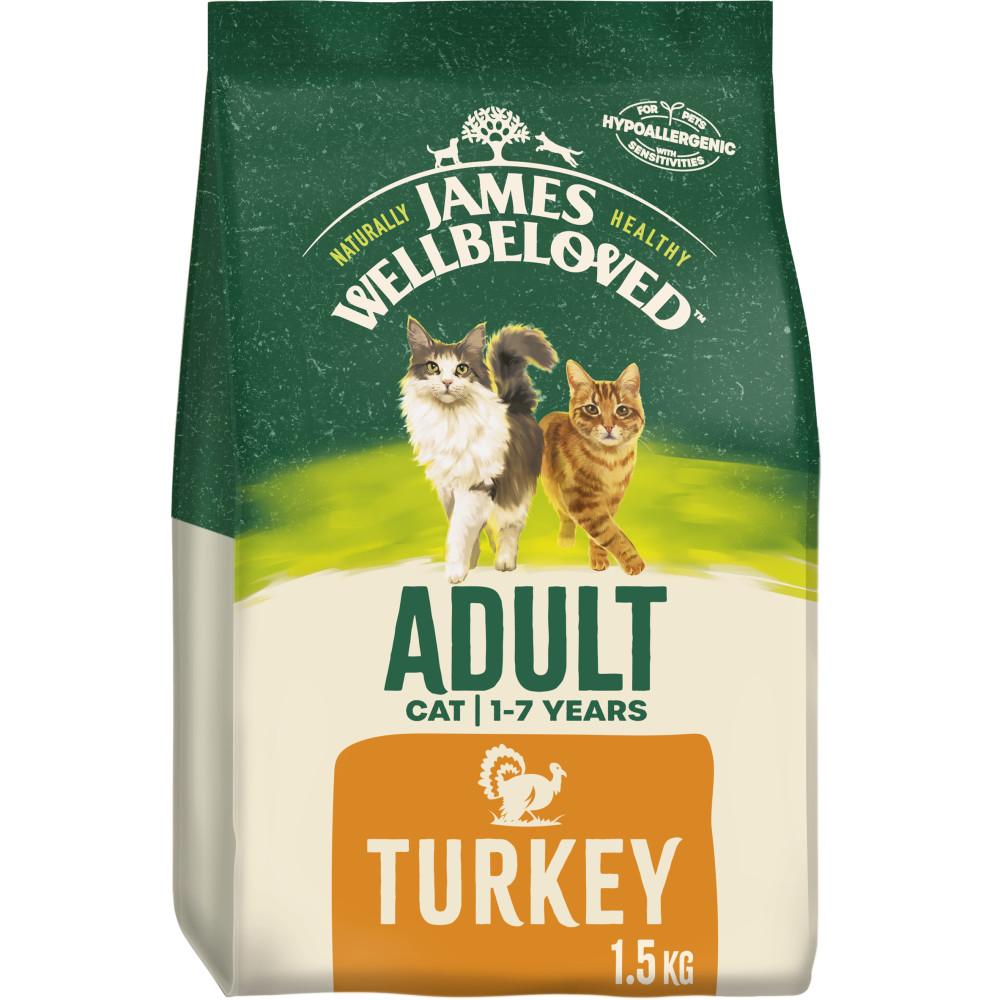 James Wellbeloved Turkey & Rice Adult Dry Cat Food - 1.5kg