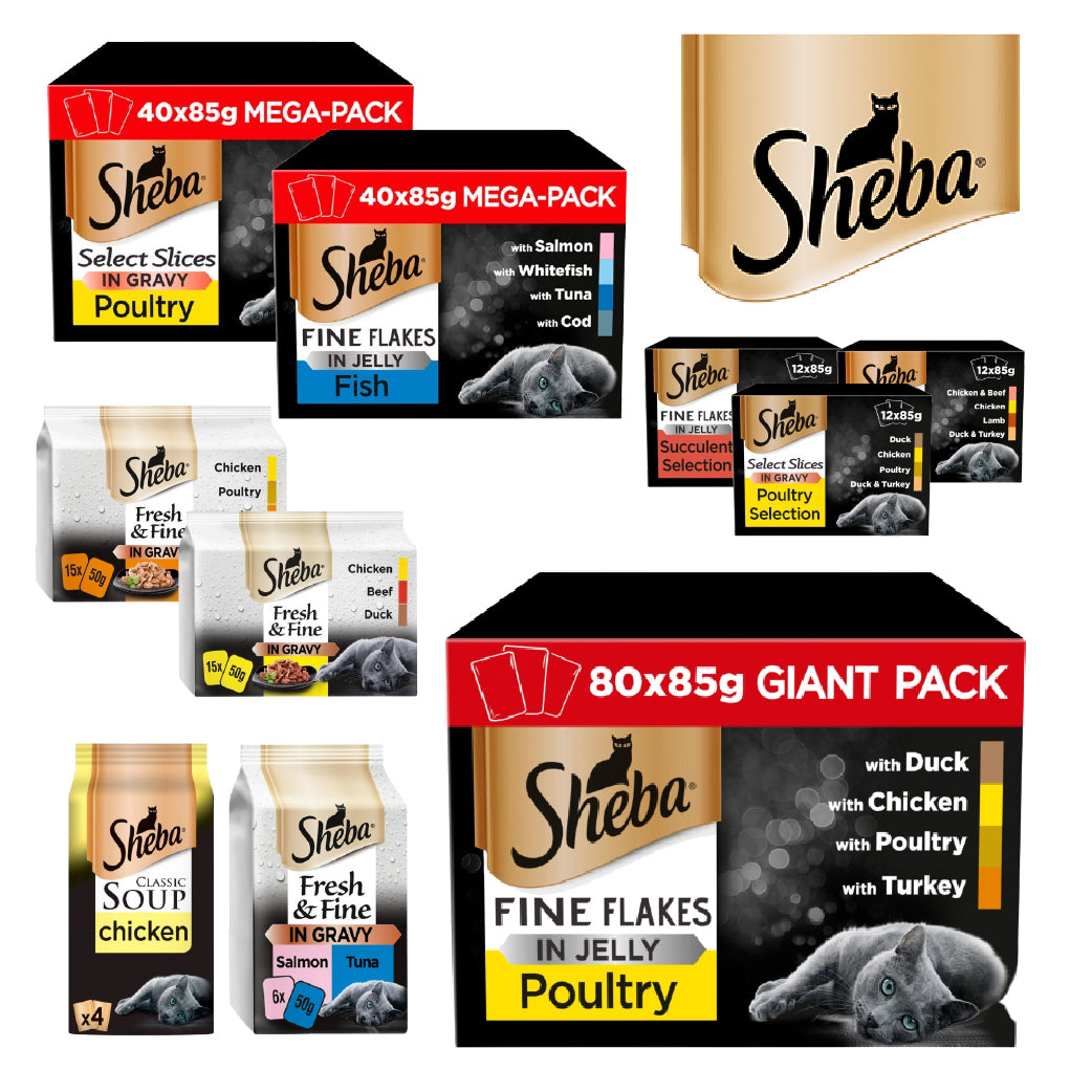 Sheba Wet Cat Food Pouches – Jelly & Gravy Selection