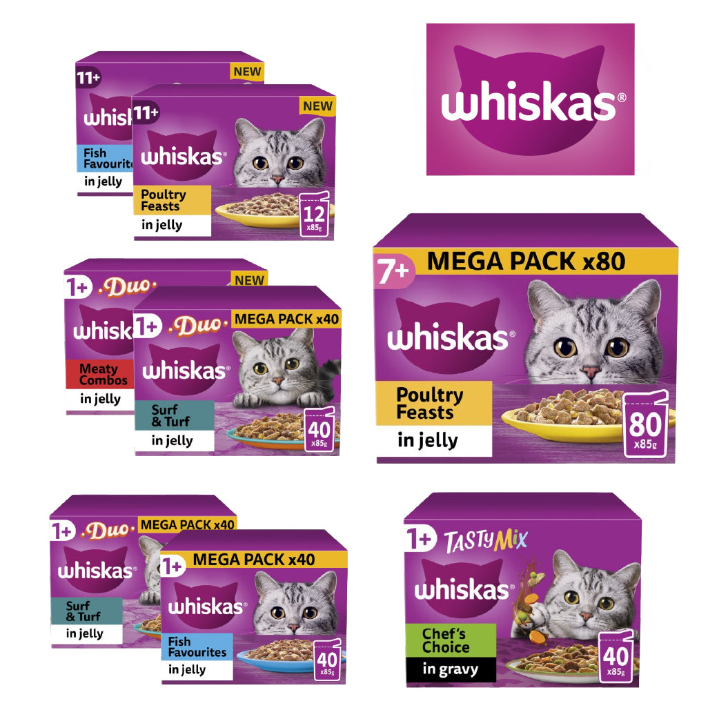 WHISKAS Wet Cat Food Pouches – Jelly & Gravy Selection
