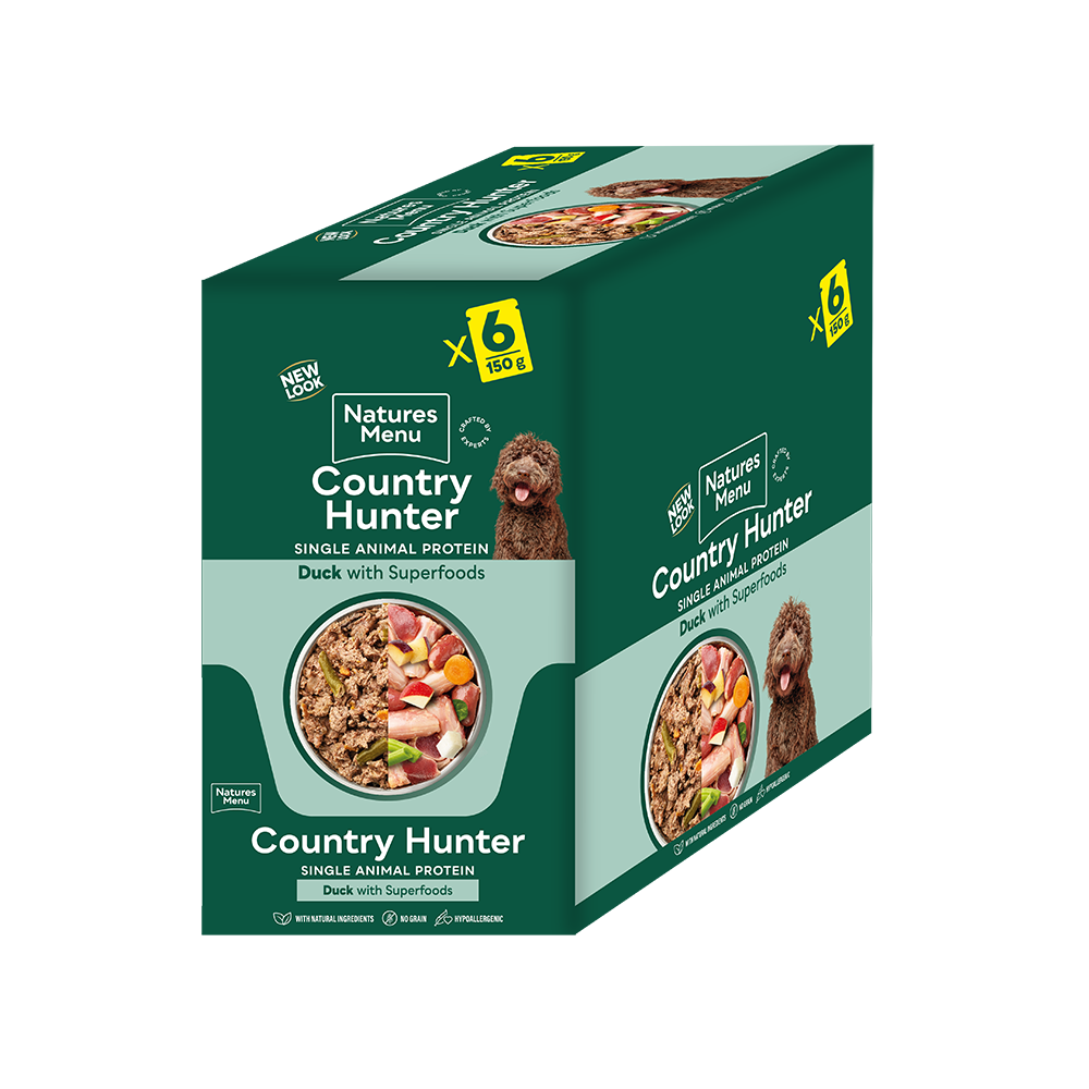 Natures Menu Country Hunter Duck with Superfoods Wet Dog Food Pouches - 6 x 150g