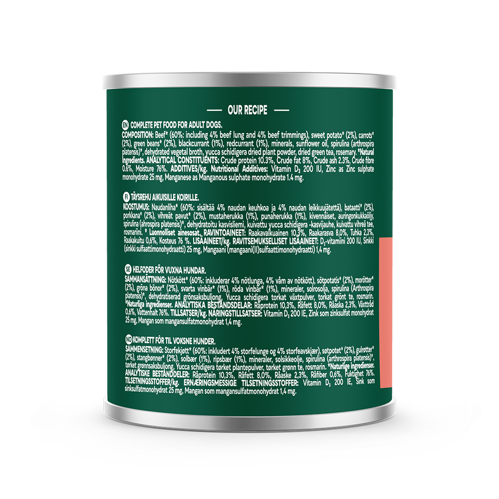 Natures Menu Country Hunter Meals Beef Wet Dog Food Cans - 6 x 600g