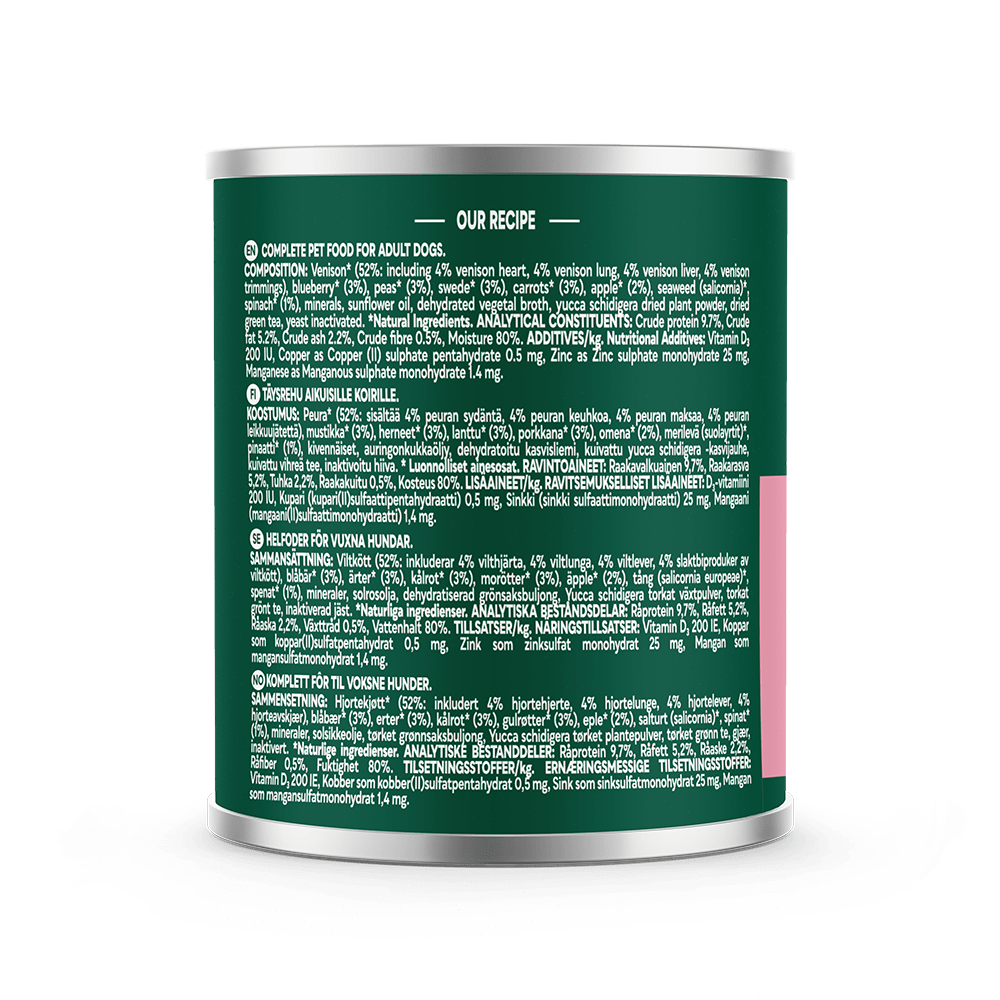 Natures Menu Country Hunter Meals Venison & Blueberry Wet Dog Food Cans - 6 x 600g