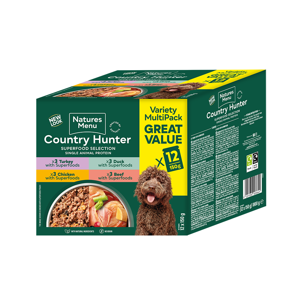 Natures Menu Country Hunter Multipack Superfood Dog Pouches - 12 x 150g