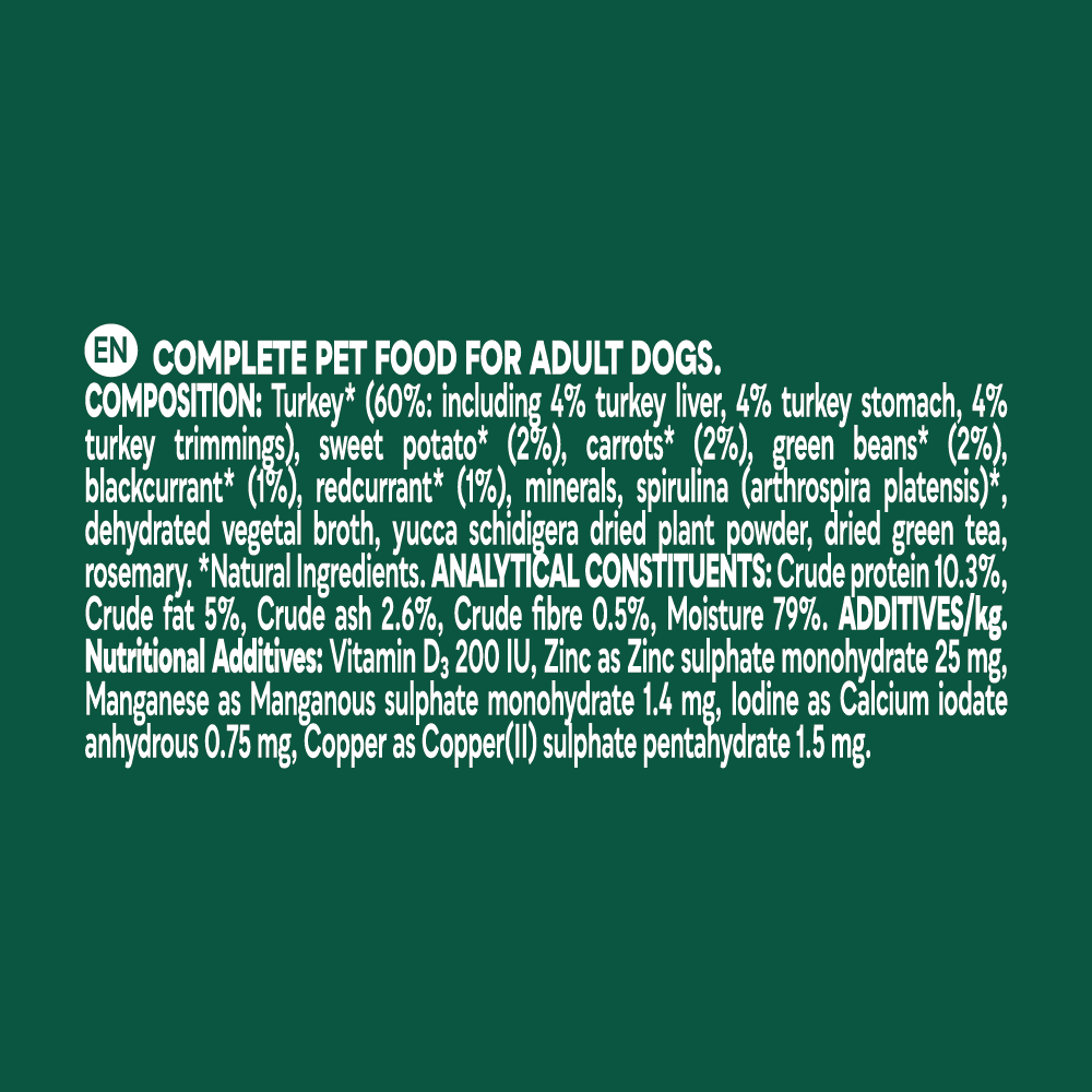 Natures Menu Country Hunter Turkey with Superfoods Wet Dog Food Pouches - 6 x 150g