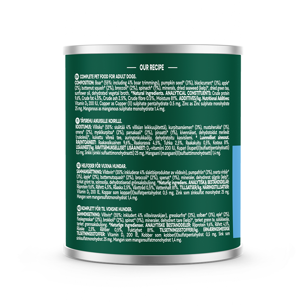 Natures Menu Country Hunter Meals Wild Boar Wet Dog Food Cans - 6 x 600g