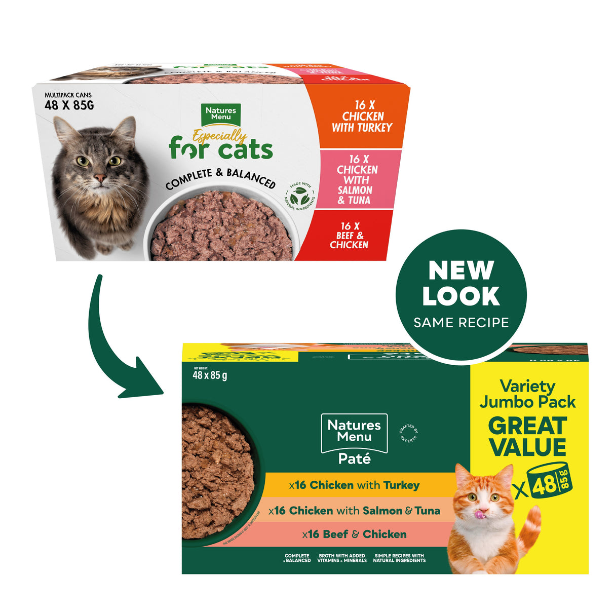 Natures Menu Especially for Cats Multipack Wet Cat Food Cans - 48 x 85g