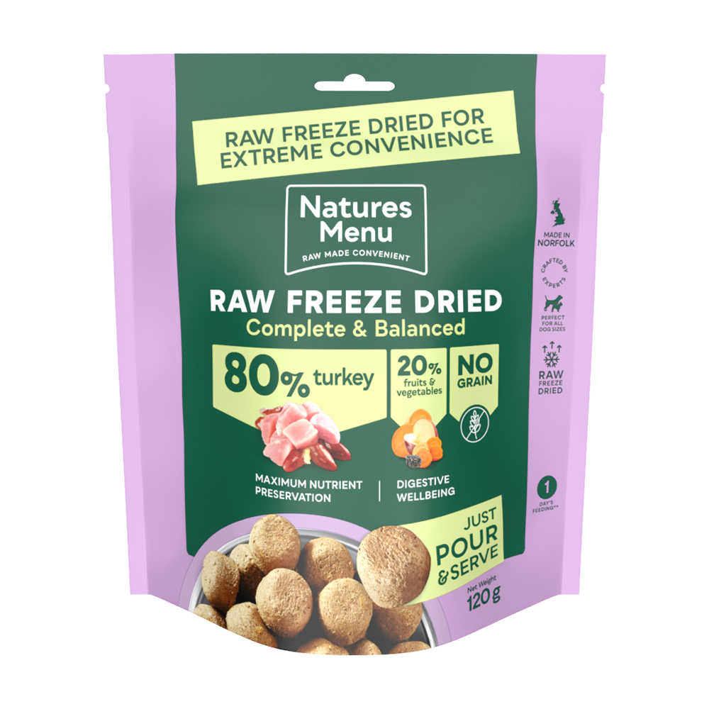 Natures Menu Freeze-Dried 80/20 Turkey Dog Food - 120g