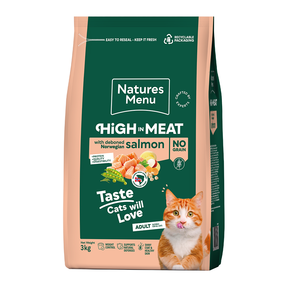 Natures Menu High in Meat Grain Free Norwegian Salmon Dry Cat Food - 3kg