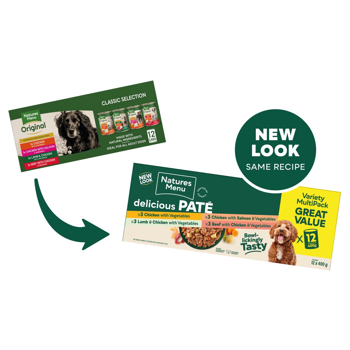 Natures Menu Mixed Multipack Dog Food Cans - 12 x 400G