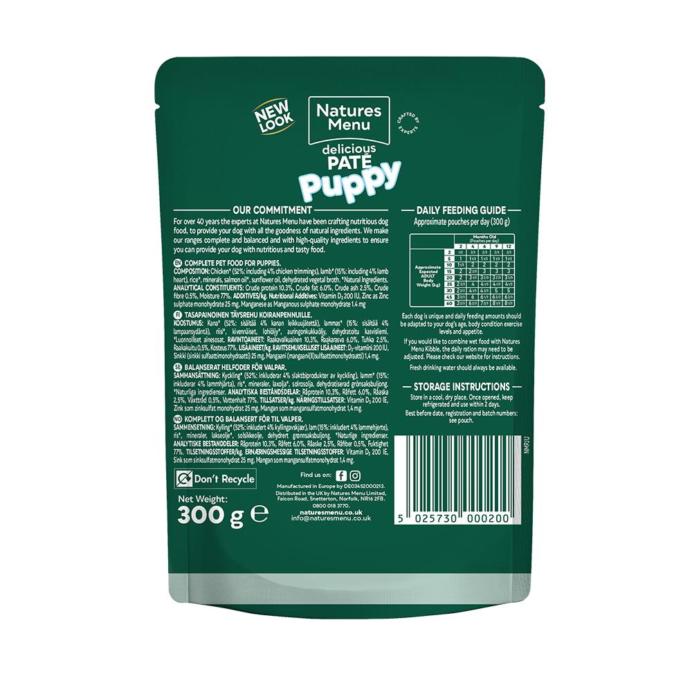 Natures Menu Puppy Junior Dog Food Pouches - 8 x 300G