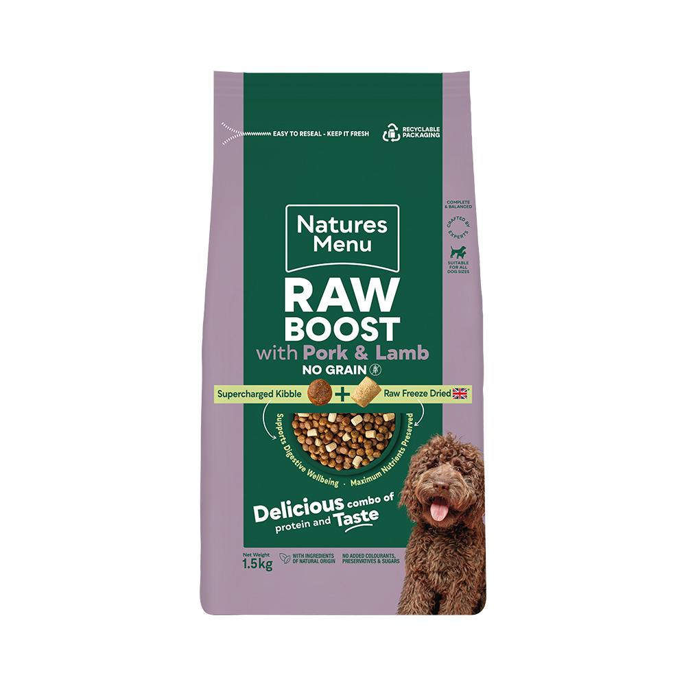 Natures Menu Raw Boost with Pork and Lamb Adult Dog Food 1.5kg