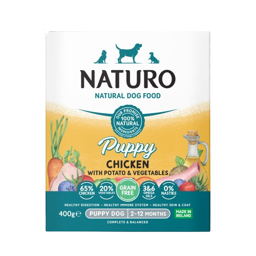 Naturo Puppy Grain Free Chicken with Potato & Vegetables Wet Dog Food Tray - 7 x 400g