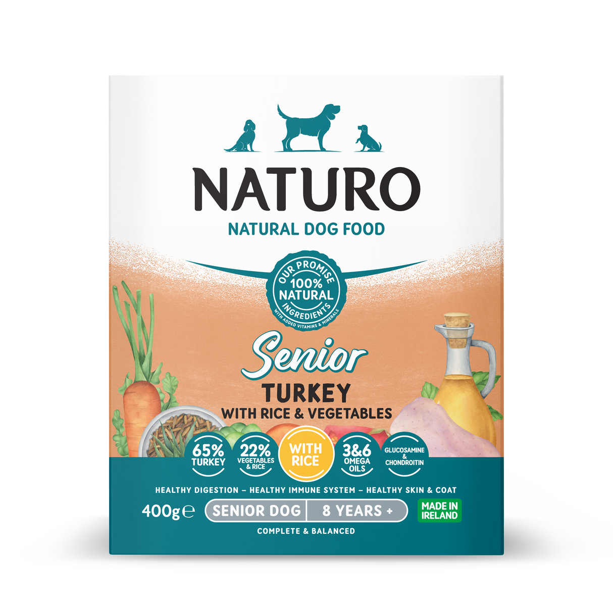 Naturo Senior Dog Turkey Food Tray - 7 x 400g