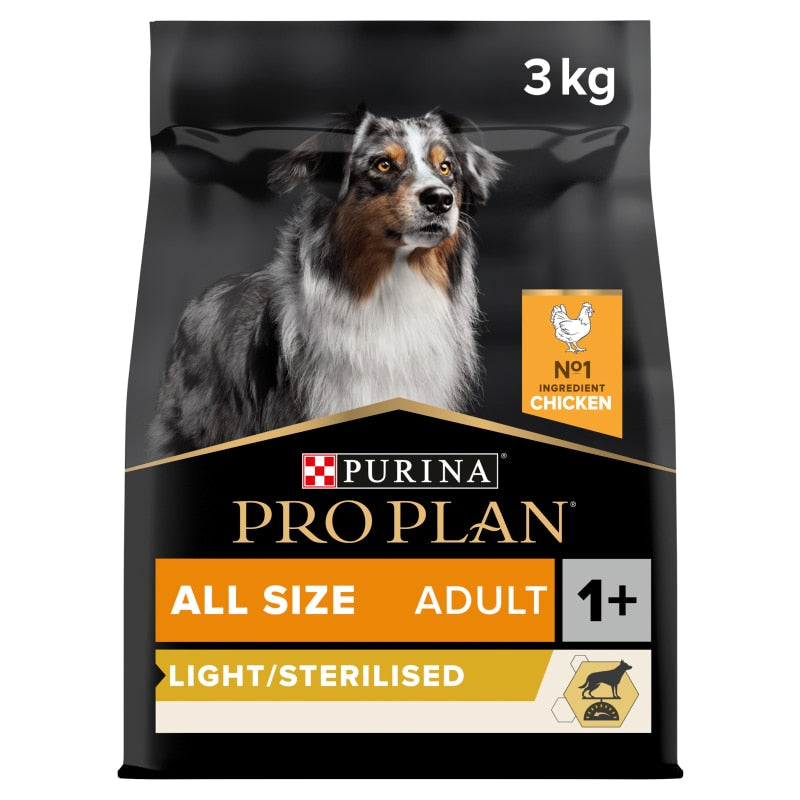 Pro Plan All Sizes Light / Neutered Chicken Dry Dog Food - 3kg