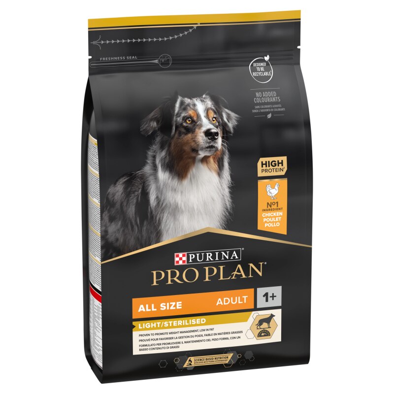 Pro Plan All Sizes Light / Neutered Chicken Dry Dog Food - 3kg