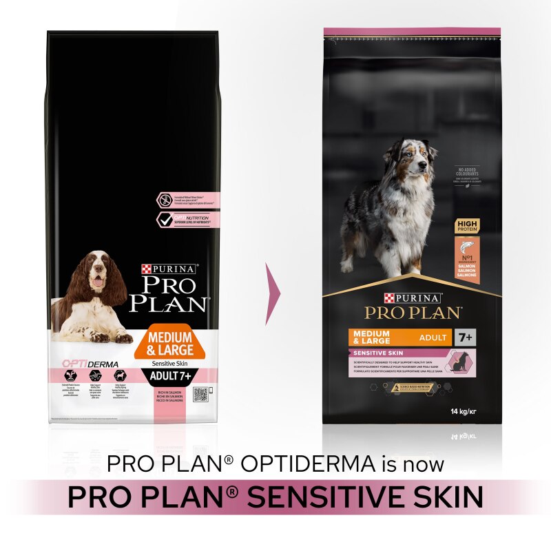 Pro Plan Medium & Large Senior 7+ Sensitive Skin Salmon Dry Dog Food - 14kg