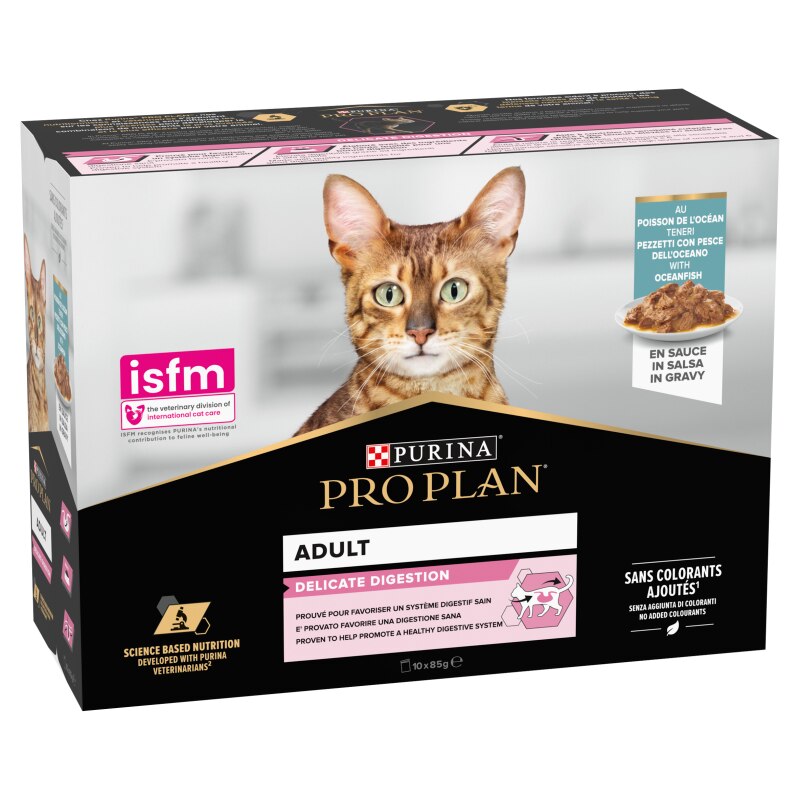 Pro Plan Delicate Digestion Ocean Fish in Gravy Wet Cat Food - 10 x 85g