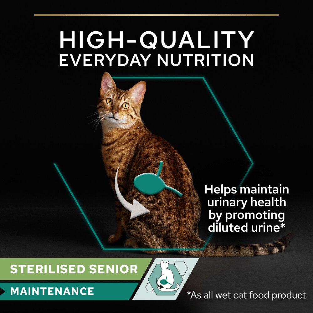 Pro Plan Senior 7+ Sterilised Maintenance with Turkey in Gravy Wet Cat Food Pouches - 10 x 85g