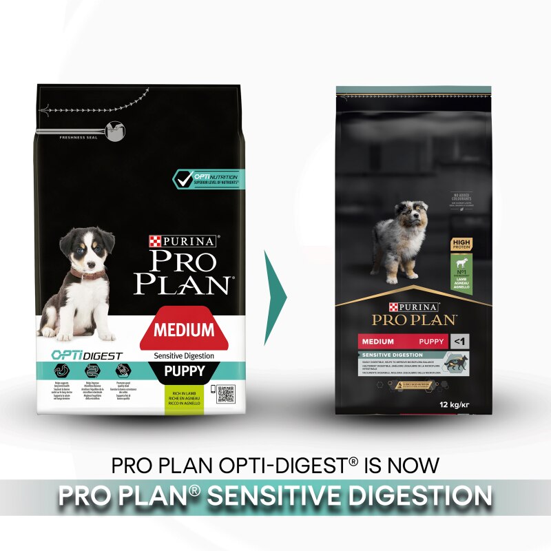 Pro Plan Medium Puppy Sensitive Digestion Lamb Dry Dog Food - 12kg