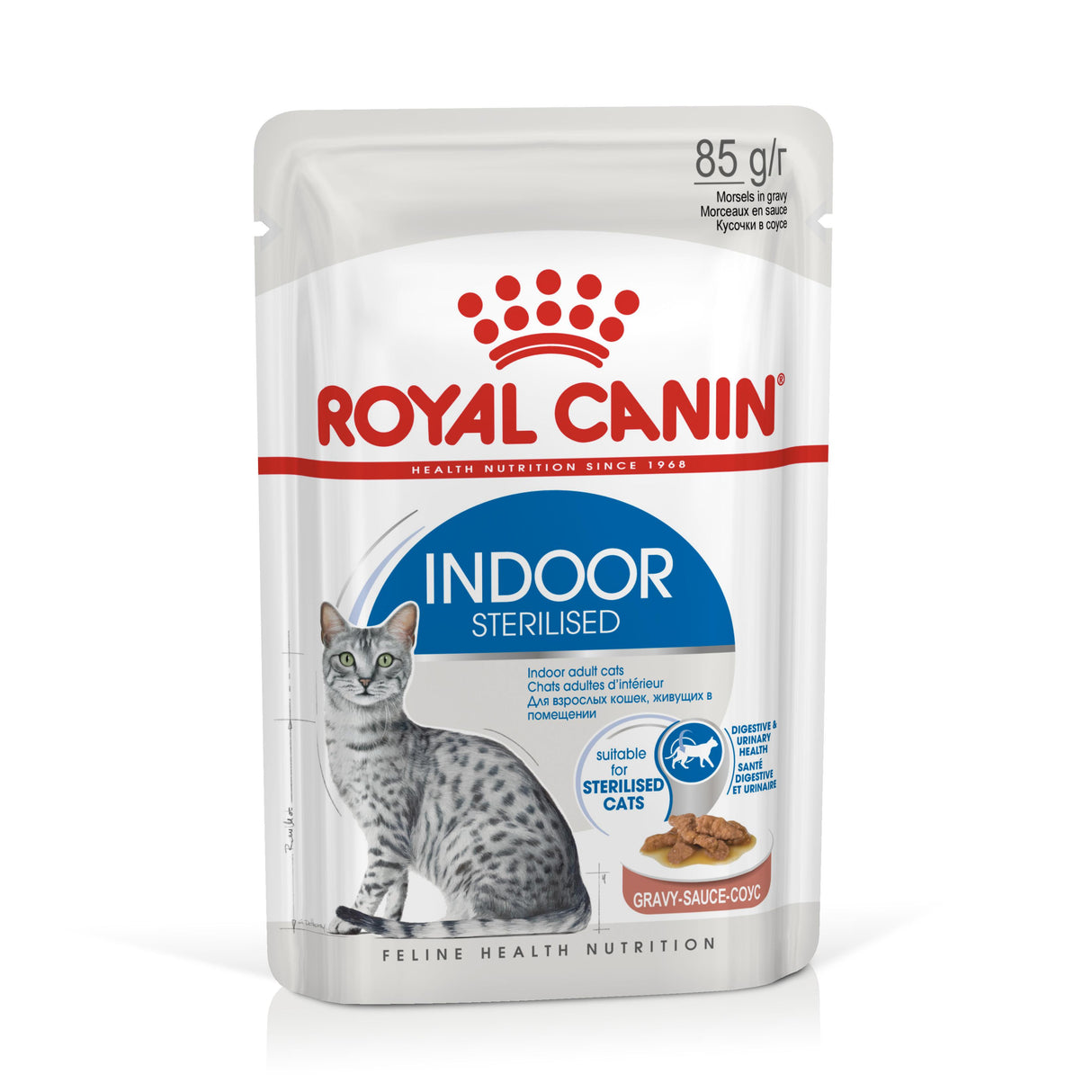 Royal Canin Indoor Sterilised In Gravy Adult Wet Cat Food Pouches - 12 x 85g