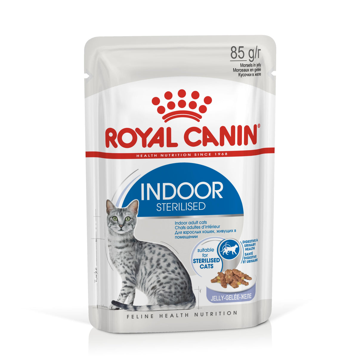 Royal Canin Indoor Sterilised In Jelly Adult Wet Cat Food Pouches - 12 x 85g