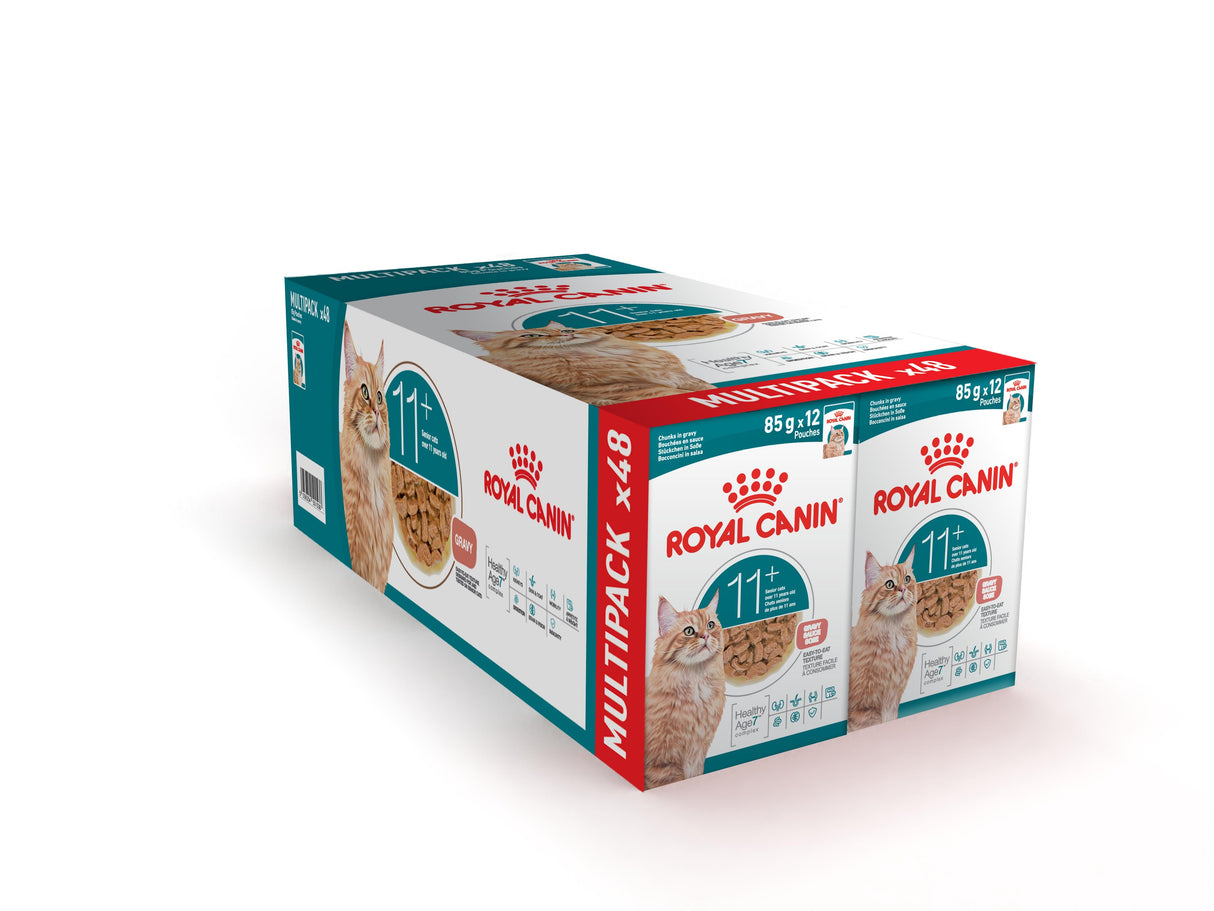 Royal Canin Ageing 11+ Senior Wet Cat Food Chunks In Gravy - 48 x 85g