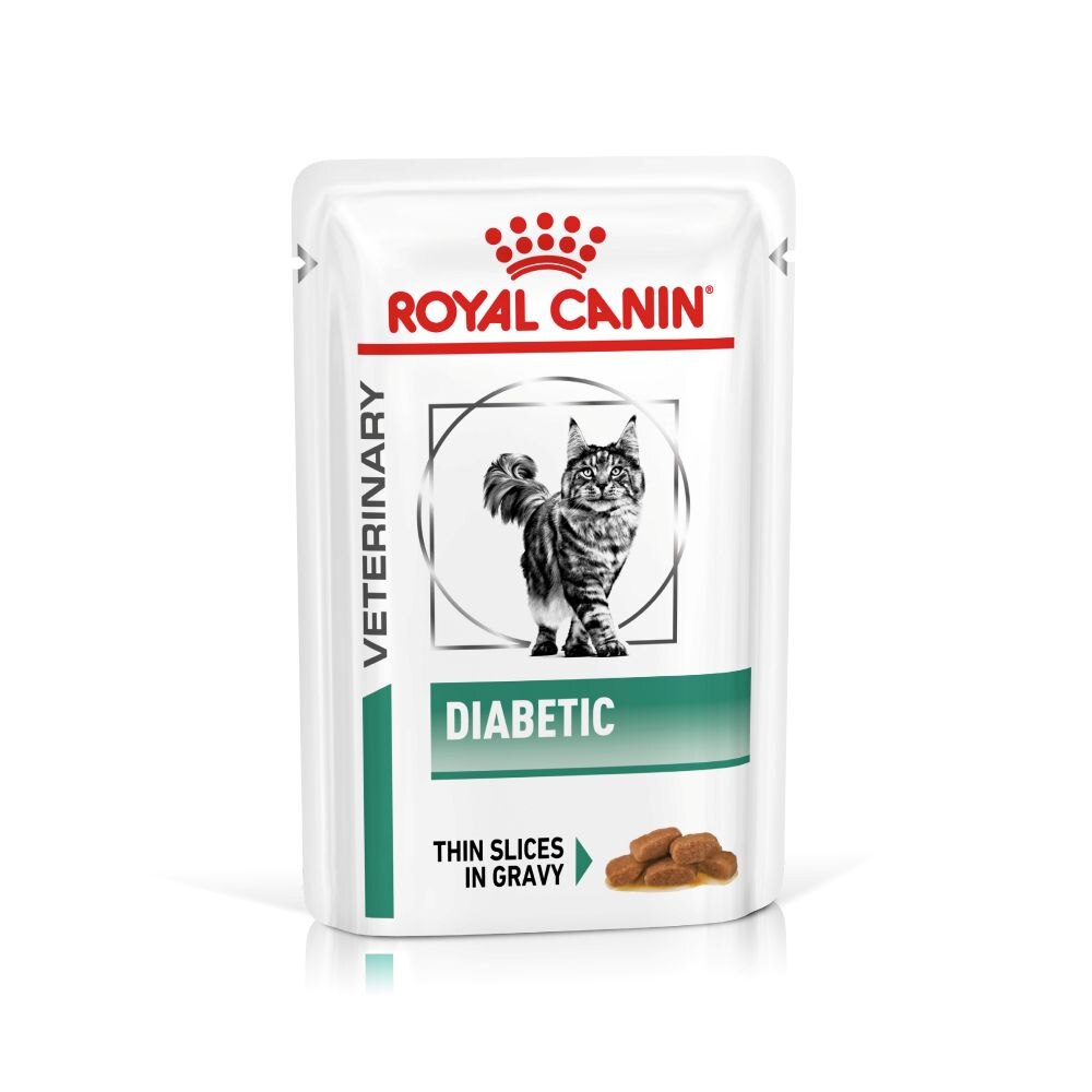 Royal Canin Diabetic Thin Slices in Gravy Adult Wet Cat Food Pouches - 48 x 85g