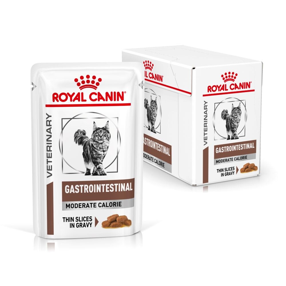 Royal Canin Gastrointestinal Moderate Calorie Thin Slices in Gravy Adult Wet Cat Food Pouches - 48 x 85g