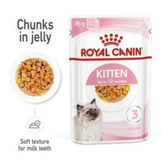Royal Canin Feline Health Nutrition Kitten Wet Cat Food In Jelly - 48 x 85g