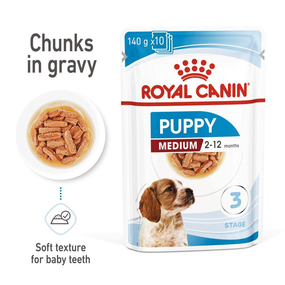 Royal Canin Medium Puppy Wet Dog Food in Gravy - 10x 140g