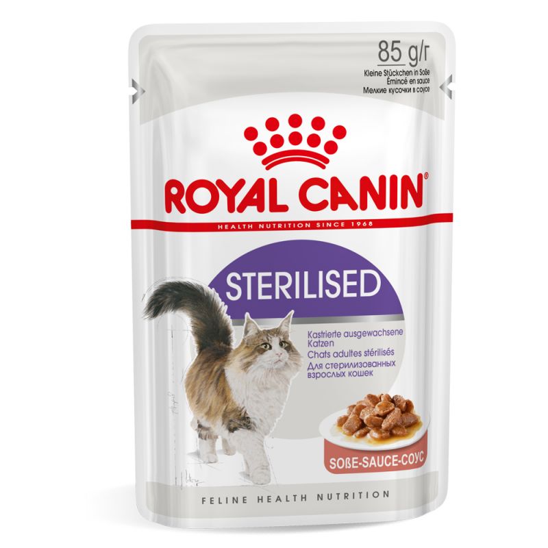 Royal Canin Sterilised in Gravy Cat Food Pouches - 12 x 85g