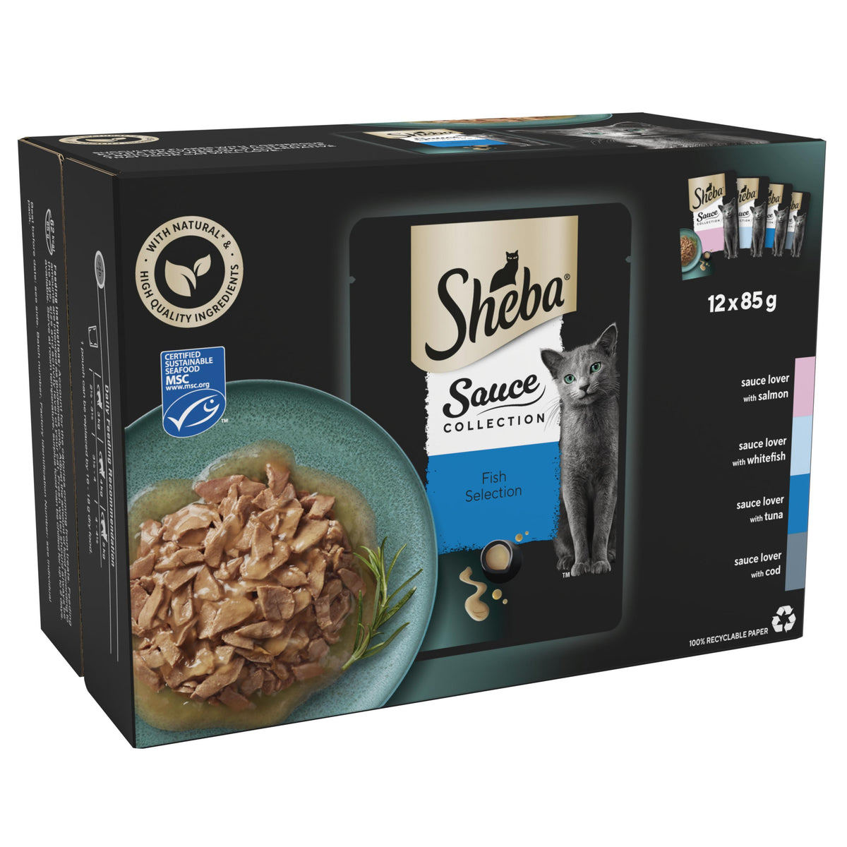 SHEBA Sauce Collection Cat Pouches Fish Selection in Gravy - 12x85g