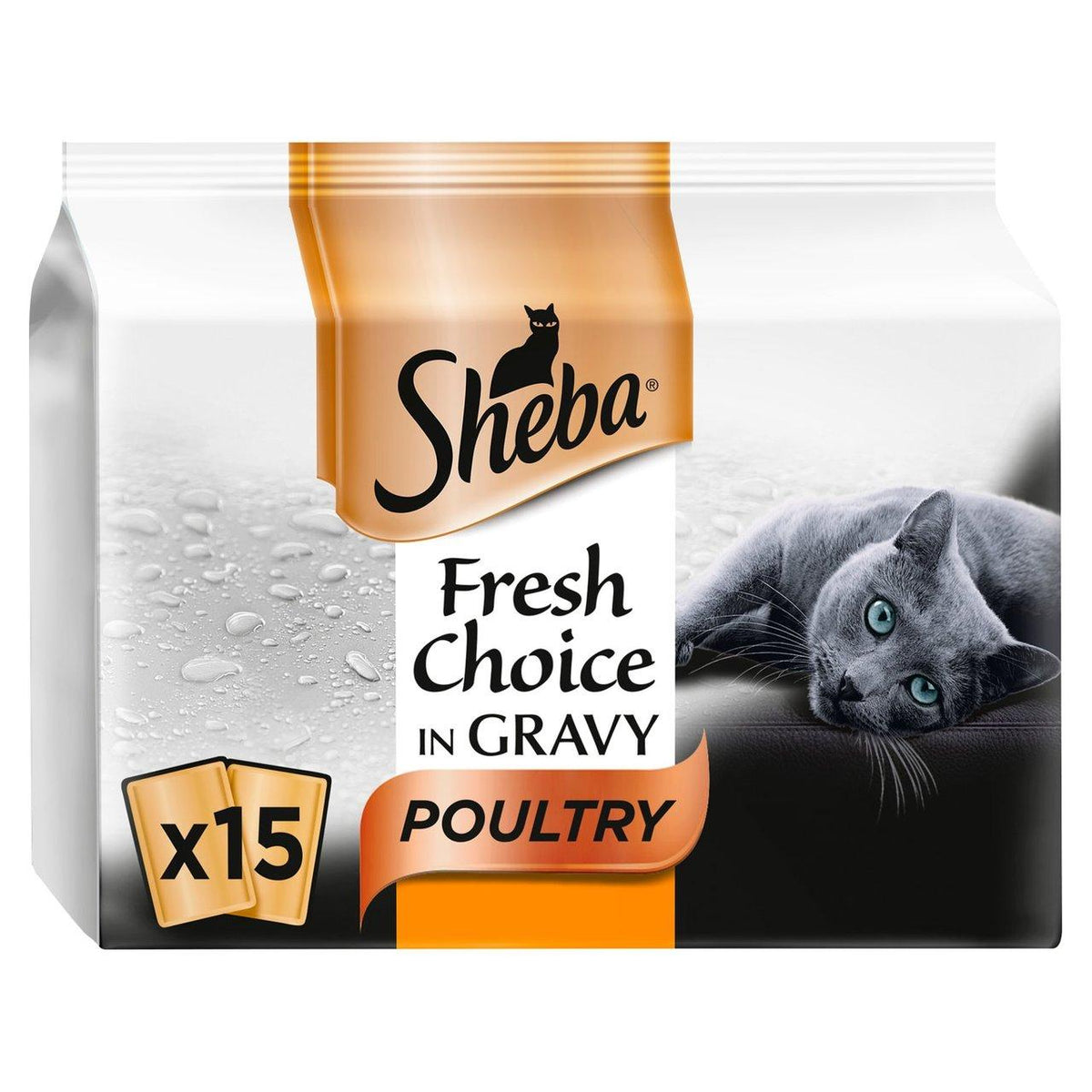 Sheba Fresh & Fine Poultry in Gravy Wet Cat Food Pouches - 15 x 50g