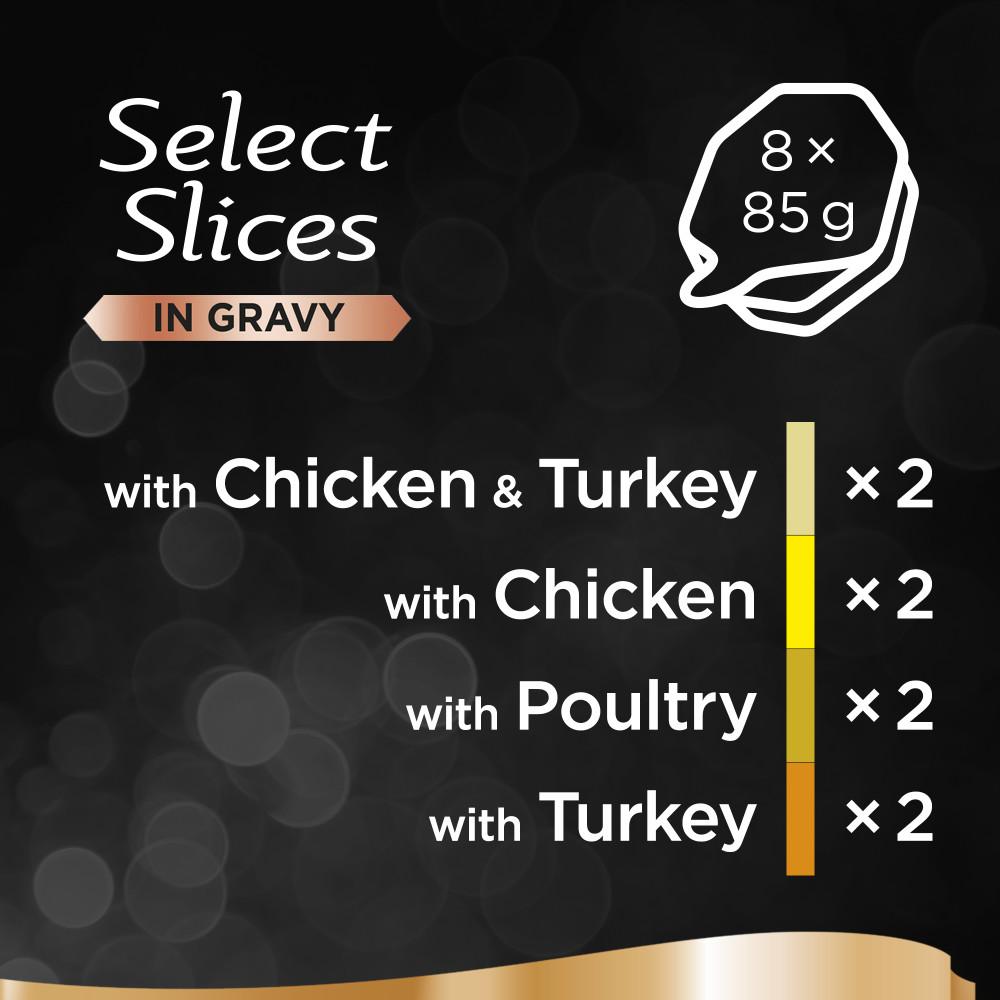 Sheba Select Slices Wet Cat Food Tray Mixed Poultry Collection in Gravy - 8 x 85g