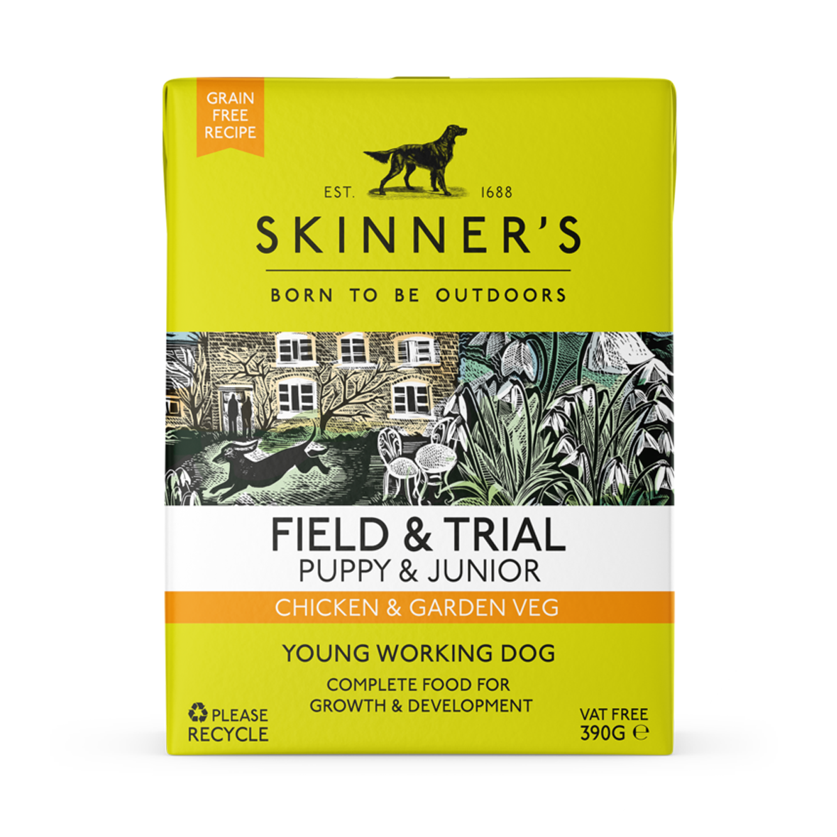 Skinners Field & Trial Chicken & Garden Veg Puppy/Junior Wet Dog Food - 18 x 390g