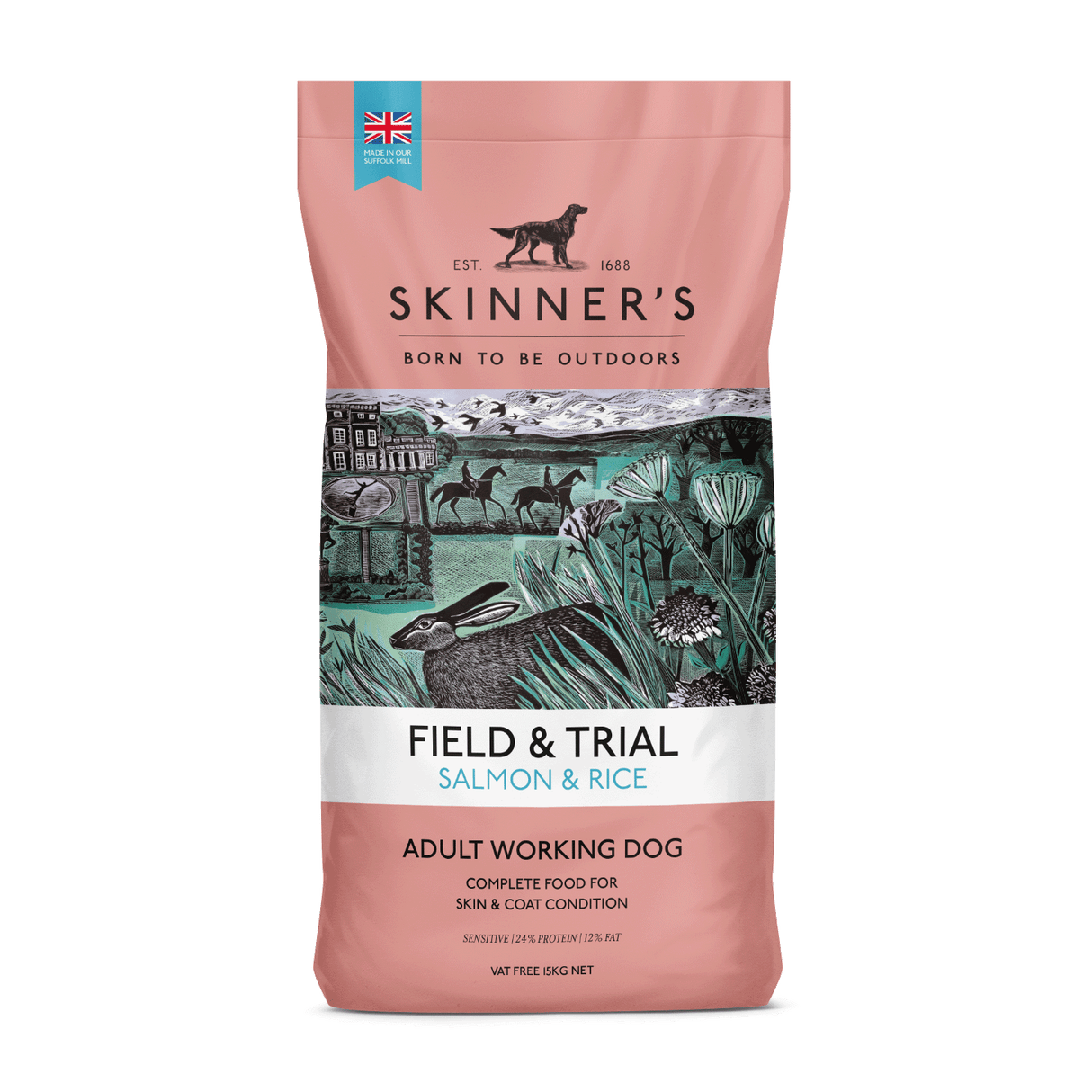 Skinners Field & Trial Salmon & Rice Hypoallergenic Dry Dog Food - 15kg
