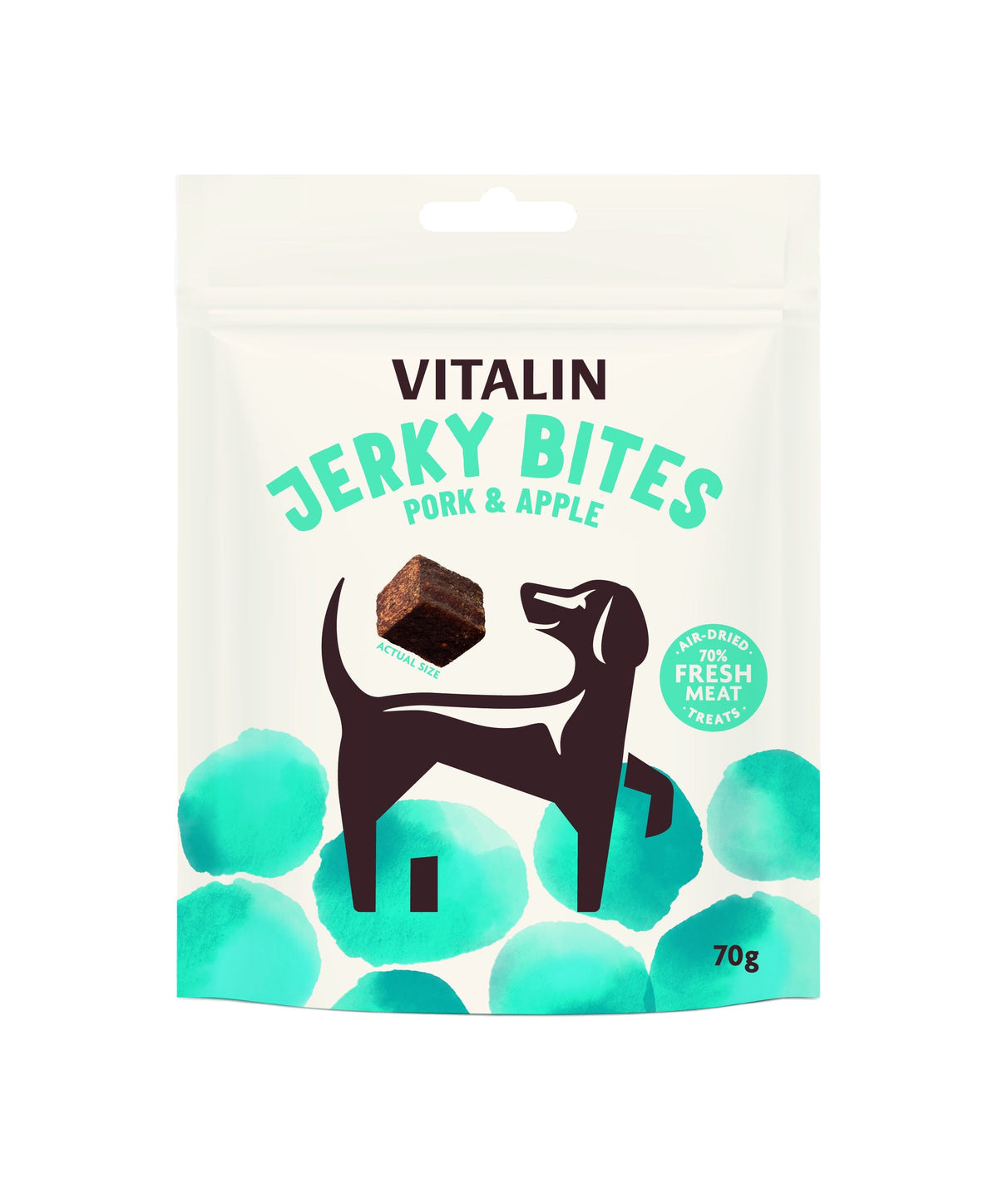 Vitalin Pork & Apple Jerky Bites Dog Treats - 70g
